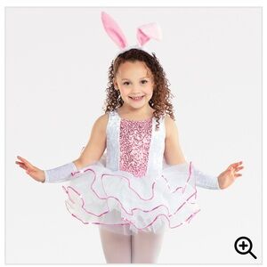 Pink and White Bunny Dance RecitalCostume for Kids